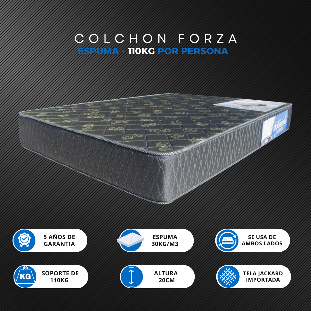 Colchon Forza 20cm Espuma (110kg) - Imagen 2